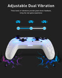 Wireless Switch Pro Controller for Switch/Switch Lite, 8 Colors Adjustable LED Wireless Remote Gamepad with Unique Crack/Turbo/Dual Shock/Motion Control