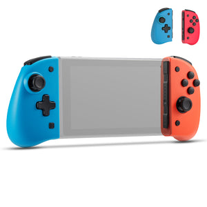 Joycon Controller for Switch/Switch Lite, Wired Joy Con Replacement Switch Controller with Back Map Butto/Turbo/Ergonomic Hand Grip L/R Remotes Gamepad with Bigger Button Red&Blue