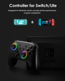 Switch Pro Controller with 8 Colors LED Light Rings