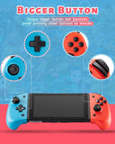 Joycon Controller for Switch/Switch Lite, Wired Joy Con Replacement Switch Controller with Back Map Butto/Turbo/Ergonomic Hand Grip L/R Remotes Gamepad with Bigger Button Red&Blue