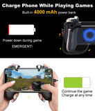 Mobile Controller with Power Bank Cooling Fan for PUβG, YONWIN L1R1 Game Trigger Joystick Gamepad Grip Remote for 4-6.5" Android IOS Phone - Latest Version Blue Light 4000mAh