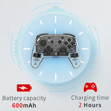 Wireless Switch Controller for Nintendo Switch, Remote Pro Controller for Switch, Adjustable Turbo Vibration Motion Gyro Ergonomic, Transparent