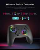 Switch Pro Controller with 8 Colors LED Light Rings