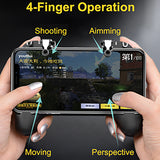 Mobile Controller with Power Bank Cooling Fan for PUβG, YONWIN L1R1 Game Trigger Joystick Gamepad Grip Remote for 4-6.5" Android IOS Phone - Latest Version Blue Light 4000mAh