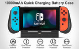 10000mAh Battery Charger Case for Nintendo Switch, YOBWIN Portable Backup Charger Station Console with a Pair of Joy-Con Grip, with Kick Stand & Game Card Slot Extended Battery Pack