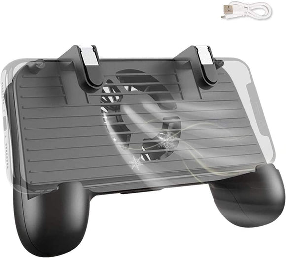 Mobile Controller with Portable Charger Cooling Fan Compatiple for PUBG/Call of Duty/Fotnite, L1R1 Mobile Game Trigger Joystick Gamepad Grip Remote for 4-6.5