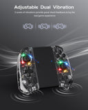 BINBOK Wireless RGB Joycon Slim Controller for Switch/Switch OLED-Transparent Discovery