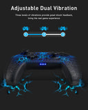 Wireless Switch Pro Controller for Switch/Switch Lite, 8 Colors Adjustable LED Wireless Remote Gamepad with Unique Crack/Turbo/Dual Shock/Motion Control