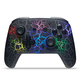 Wireless Switch Pro Controller for Switch/Switch Lite, 8 Colors Adjustable LED Wireless Remote Gamepad with Unique Crack/Turbo/Dual Shock/Motion Control