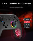 Switch Pro Controller with 8 Colors LED Light Rings