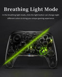 Wireless Switch Controller for Nintendo Switch, Remote Pro Controller for Switch, Adjustable Turbo Vibration Motion Gyro Ergonomic, Transparent