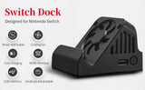 Switch Dock, TV Projection Charging Dock for Switch, Cooling Fan Compact 4K HDMI Adapter, Portable Switch Charging Stand, Switch Docking Station USB 3.0