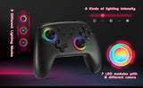 Switch Pro Controller with 8 Colors LED Light Rings