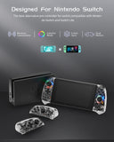 BINBOK Wireless RGB Joycon Slim Controller for Switch/Switch OLED-Transparent Discovery