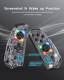 BINBOK Wireless RGB Joycon Slim Controller for Switch/Switch OLED-Transparent Discovery