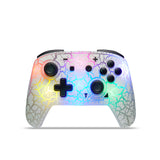 Wireless Switch Pro Controller for Switch/Switch Lite, 8 Colors Adjustable LED Wireless Remote Gamepad with Unique Crack/Turbo/Dual Shock/Motion Control