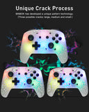 Wireless Switch Pro Controller for Switch/Switch Lite, 8 Colors Adjustable LED Wireless Remote Gamepad with Unique Crack/Turbo/Dual Shock/Motion Control