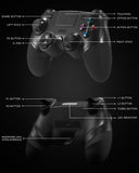 PS4 Controller Wireless Controller Gamepad for Playstation 4/Pro Game Controller, Touch Panel PS4 Pro Controller Joystick Gamepad with Dual Vibration/Turbo/Audio Function, Sweat-Resistant