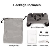 Mobile Controller with Portable Charger Cooling Fan Compatiple for PUBG/Call of Duty/Fotnite, L1R1 Mobile Game Trigger Joystick Gamepad Grip Remote for 4-6.5" Phone [2000mAh - No Bag]